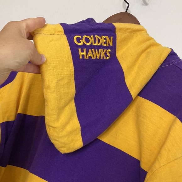 Barbarian Rugby Casuals Hoodie Men's Medium Laurier University Purple Yellow - Picture 4 of 11
